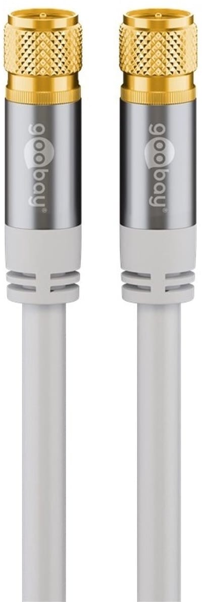 Goobay F (m) - F (m) coaxkabel | 135 dB | koper | recht | verguld | wit | 1 meter