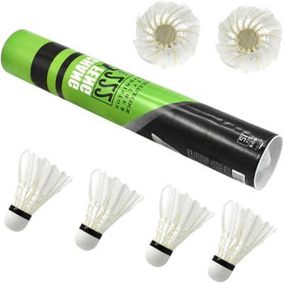 Badminton shuttles - Trainingsballen - Sporten en Spelen - Duurzame eendenveren - 12 stuks - Wit