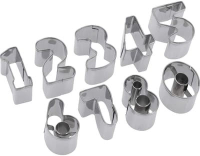 Westmark koekjesvormpjesset, cijfers, roestvrij staal, 0-9, 9 stuks, zilver, 35382280