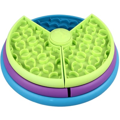 Slow Feeder Hondenbak Multifunctionele Puzzel Morsbestendig Voorkomt Verstikking Rotatie Spelbord Langzaam green