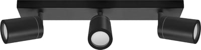 Tenor Opbouwspot - 3x GU10 Fitting - IP44 - 3 spot op plafondplaat - Mordern - Zwart - excl. lichtbron - Opbouwspot Badkamer, woonkamer, slaapkamer of keuken.