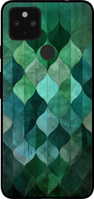 Smartphonica Telefoonhoesje voor Google Pixel 4A 5G met groene bladeren opdruk - TPU backcover case green leaf design - Groen geschikt voor Google Pixel 4A 5G