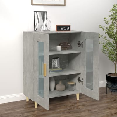vidaXL - Dressoir - 69,5x34x90 - cm - bewerkt - hout - betongrijs