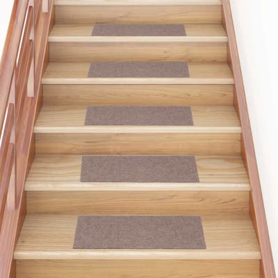 vidaXL - Trapmatten - zelfklevend - 15 - stuks - 60x25 - cm - lichtbruin - rechthoekig