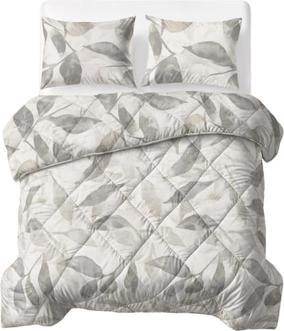 Sleeptime® 2 in 1 Dekbed zonder Overtrek Misty - Wasbaar Dekbed - 200x220 - Beige/Grijs