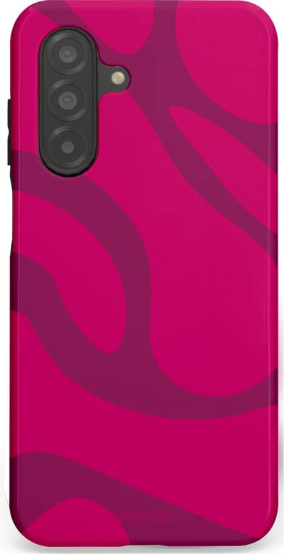 Casetastic hoesje geschikt voor Samsung Galaxy A26 - Dubbellaagse bescherming - Violet Paarse Golven - Fashion Case - Roze