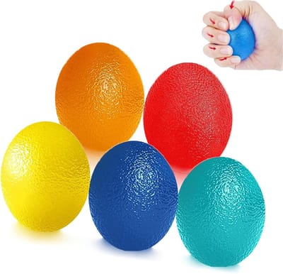 Set van 5 Oefenballen voor Handtherapie, Vingerflexibiliteit en Stressverlichting - Geschikt voor Sportliefhebbers, Senioren en Kinderen met Diverse Hardheid en Vormen