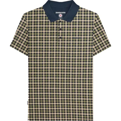 Lambretta Heren AW25 Geruit Poloshirt (Marine)