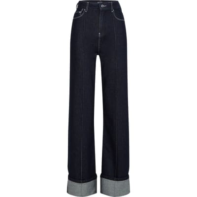 Karl Lagerfeld Wide Leg Denim W/ Pin-tuck Dark Grey Maat: W25 | Wijde Broeken Outlet | Dames | Zwart