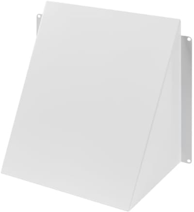 PromoHome 200 x 200 mm wit verzinkt stalen ventilatiekap - rechthoekig ventilatierooster voor buiten - metalen luchtventilatieklep met muur- en dakmontage