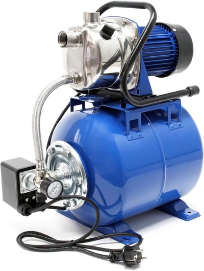 Waterpomp met boiler - Drukverhoger - Huishoudelijk water - Automatische schakelaar - 19 liter vat - Blauw