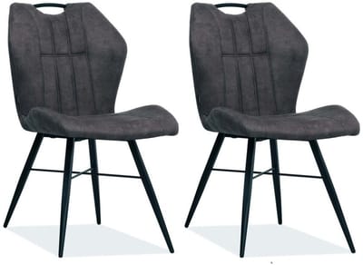 MX Sofa - Eetkamerstoel Scala luxor kleur: Antraciet (set van 2 stoelen)