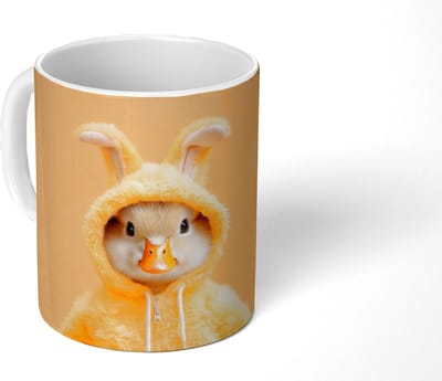 Mok - Koffiemok - Paashaas - Kostuum - Eend - Mokken - 350 ML - Beker - Koffiemokken - Theemok