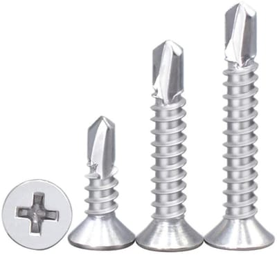 Dailygoods- Zelfborende Schroeven Roestvrij Staal - Zelftappende Schroeven - Verzonken Kop - M3.9-M5.5 - Robuust en Duurzaam - Eenvoudig te Bedienen - Plaatschroeven