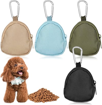 Set van 4 Honden Snack Tassen met Karabijnhaak - Ideaal voor Training, Voeden en Wandelen