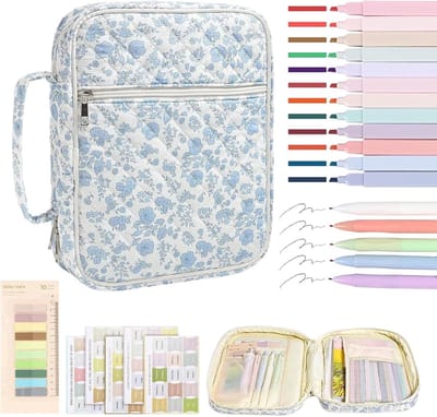 Bijbel etui - Studie tas - Christelijk studeren - Met handvat en ritssluiting - 31 x 23 cm - Blauw