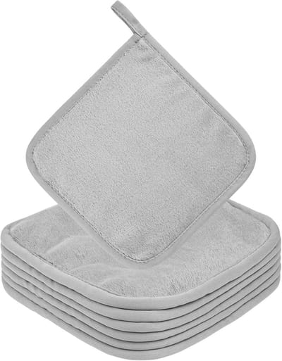 Zachte Microfiber Gezichtsdoekjes voor Make-up Verwijderen, Herbruikbare Reinigingsdoekjes, 6 Stuks, Grijs, Ideaal voor Gevoelige Huid en Diepe Reiniging