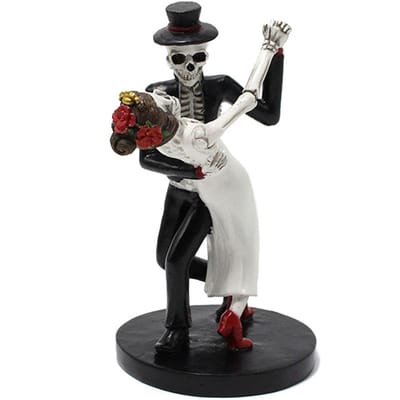 Dansend Schedel Koppelsbeeld Levensachtig Verzamelbaar Hars Skelet Koppelfiguur Ornament voor Thuis
