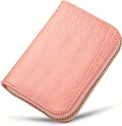 Luxe Dames Pasjeshouder Met Krokodillenleer Patroon I Creditcardhouder I Met Geldvak I Pasjes Houder I Wallet I PU Leer I Portemonnee I Roze