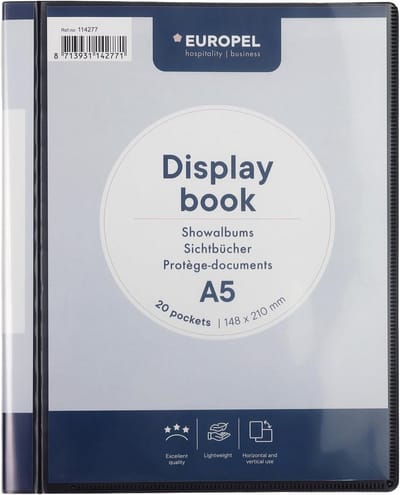 Presentatieboek A5 met 20 transparante zakken voor een professionele uitstraling