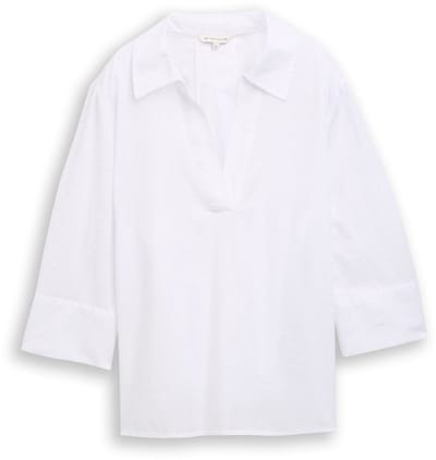 Tom Tailor - Losvallende blouse met borduursel - Maat 36 - white dobby