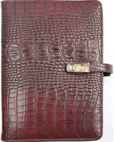 1311-53 Pocket Agendaplanner Croco Bordeaux 1 week per 2 paginas 2026-2027-2028