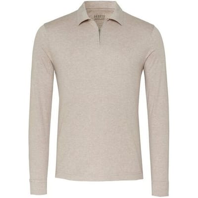 Desoto Luxury Polo Luxury Long Sleeve Mélange Beige / male