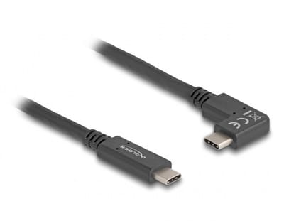 USB-C kabel | haaks (links/rechts) | USB3.1 10 Gbps | PD 60W | 4K 60Hz | zwart | 1 meter