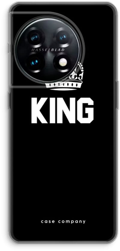 Case Company® - Hoesje geschikt voor OnePlus 11 hoesje - King zwart - Soft Cover Telefoonhoesje - Bescherming aan alle Kanten en Schermrand