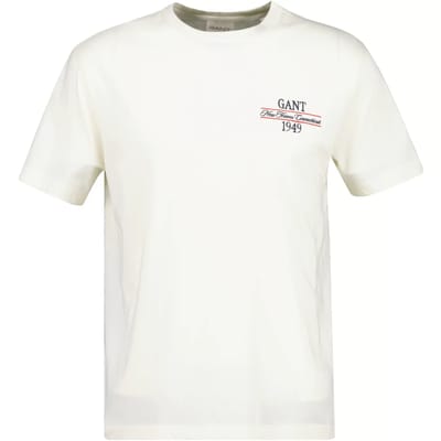 Gant Grafisch T-shirt crèmewit