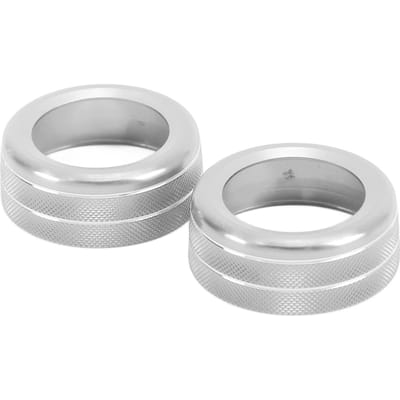 2 stuks Airconditioning Knop Cover Aluminiumlegering AC Schakelaar Ring Vervanging voor Panamera zilver