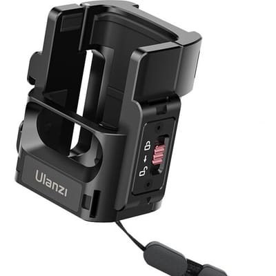 Ulanzi PK-06 uitbreidingsadapteraccessoire voor DJI Osmo Pocket 3, aluminium beschermkooi, metalen houder met 1/4 inch schroefgaten, interface voor