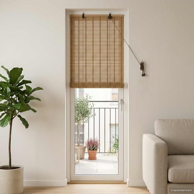vidaXL - Rolgordijn - Natuurlijk - en - Bruin - 40 - x - 220 - cm - Bamboe