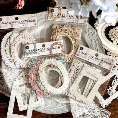 40 vellen kantpapier voor scrapbooking, vintage embossing, fotoalbums en planners accessoires