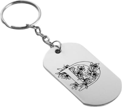 Akyol - Letter D Sleutelhanger - Alfabet - Als je naam begint met de letter D - Leuk kado voor iemand waarbij zijn naam begint met de letter D - 2,5 x 2,5 CM