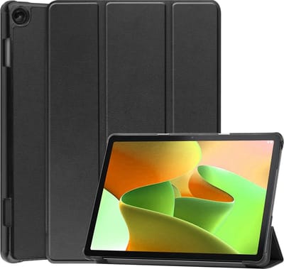 Hoes - Geschikt voor Lenovo Tab M10 (3e / 3rd generatie) - Dun & Stevig - Trifold Bookcase - Hard Cover - Hardcover Book Case - Tablet Hoesje - Zwart