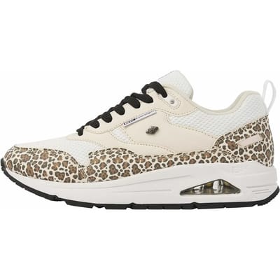 British Knights - Lennox Dames Sneakers Laag - Maat 37 - Panterprint/Beige/Wit - Vrouwen Schoenen