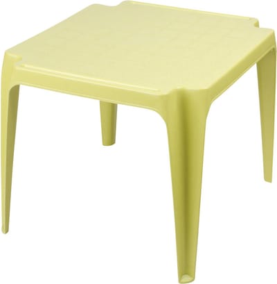 Sunnydays Kindertafel - groen - kunststof - buiten/binnen - L56 x B51 x H44 cm - Bijzettafels
