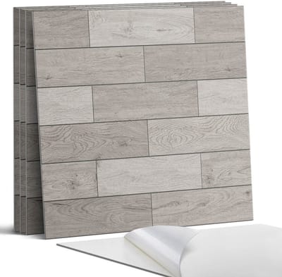 Coloray Wandpanelen Zelfklevend - Planken in houttint Zelfklevende Wandpanelen - 50 cm x 50 cm - Grijs Wandpaneel PVC - 5 stuks - Texturen Wandpanelen Zelfklevend - Wandpaneel Keuken - Wandpanelen Badkamer