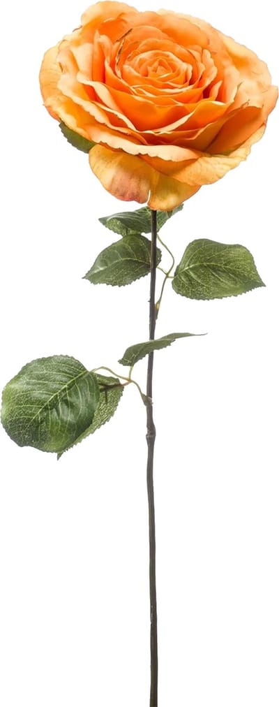 Emerald Kunstbloem Roos Laurie tak - 57 cm - oranje - Kunst zijdebloemen