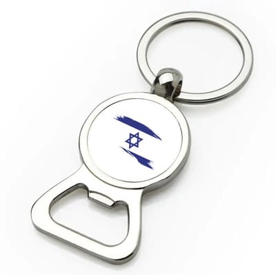Akyol - israël vlag flesopener - Israël - mensen die liefde willen geven aan israel - degene die van israël houden - supporten - oorlog - verjaardagscadeautje - gift - geschenk - kado - 9 bij 3 cm