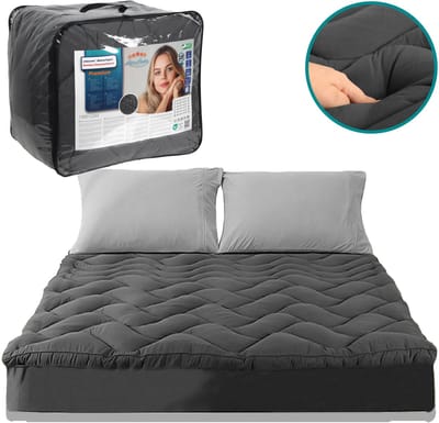 Matrastopper 1000GSM – Bamboe Houtskool Topdekmatras – Anti-Allergisch, Ventilerend & Extra Comfort – LitaLente® - 90x200