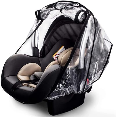 Regenhoes Kinderwagen - BPA vrij - Universele Regenhoes Kinderwagen - EVA Regenhoes voor reiswieg - Kinderwagenaccessoire - Weerbestendig - Geurloos en duurzaam - Eenvoudig te installeren - Waterdicht - Stof- en sneeuwbestendig - Zwart