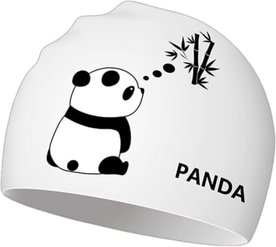 Zwemcap met Panda Motief voor Mannen en Vrouwen - Waterdichte Silicone Zwemcap voor Korte en Lange Haar - Ideaal voor Professionele Training en Wedstrijden