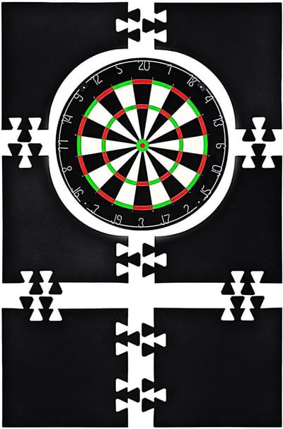 Dartbord Muurbeschermer - Wandbescherming Surround - Dartspel Beschermen - Extra Grote Dekking - 18-inch Bord - Zwart