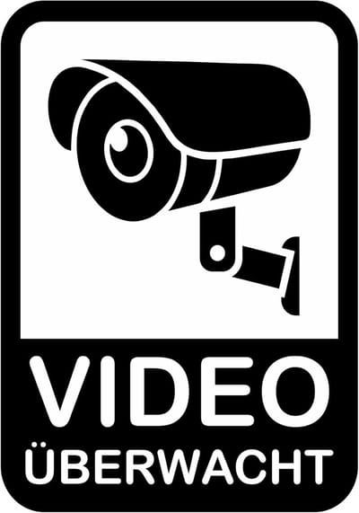 Waarschuwingssticker Camera Toezicht - Inbraakbeveiliging - Zelfklevend - Weerbestendig (8x7x5cm)