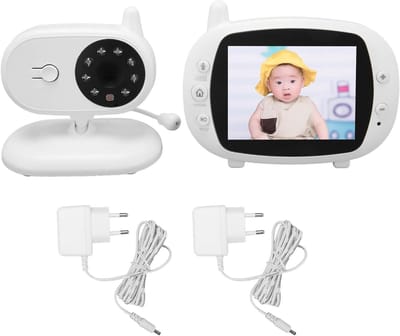 Babyfoon met Camera - Kind Bewaarder - Baby in de gaten - 2-weg audio nachtzicht - 3.5 Inch scherm - Wit
