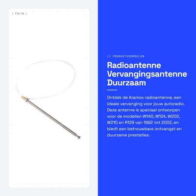 Dailygoods- Radioantenne Vervanging 1408270001 - Auto Antenne Universeel - Roestvrij Staal - Waterdicht Ontwerp - Duurzaam Materiaal - Geschikt voor W140/W124/W202/W210/R129 - Autoantenne