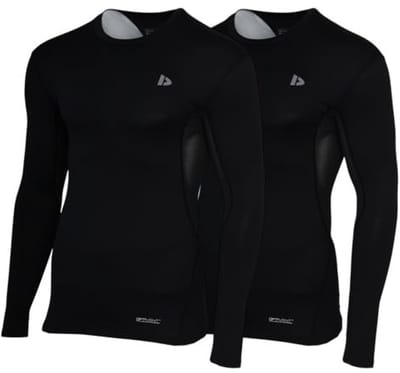 2-Pack Donnay - Baselayer Longsleeve - Thermo/Sportshirt - Heren - Black (020) - maat S