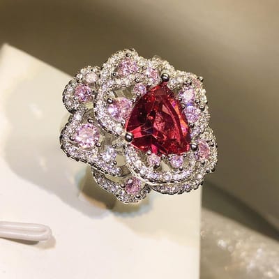 Hoge Koolstof Diamant Hoge Techniek Diamant Kleur IJsbloem Geslepen Open en Gesloten Mond Ring Adjustable opening gray